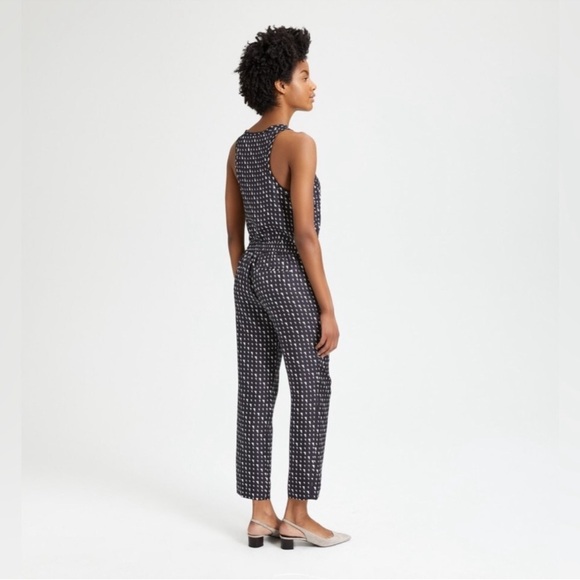 THEORY Silk Triangle Print Pull-On Trouser in Black & White - 2 - Picture 3 of 13